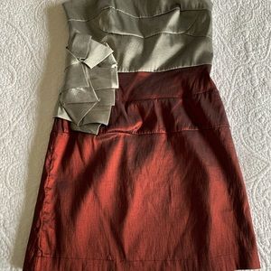 Copper Red and Silver Cocktail/Prom Dress
